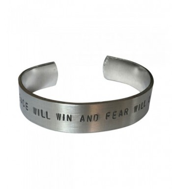 Peace Hand Stamped Aluminum Bracelet