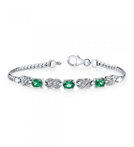 Simulated Emerald Bracelet Sterling Silver