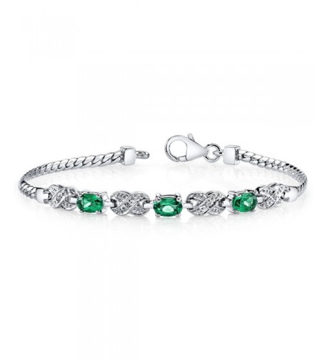 Simulated Emerald Bracelet Sterling Silver