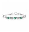 Simulated Emerald Bracelet Sterling Silver