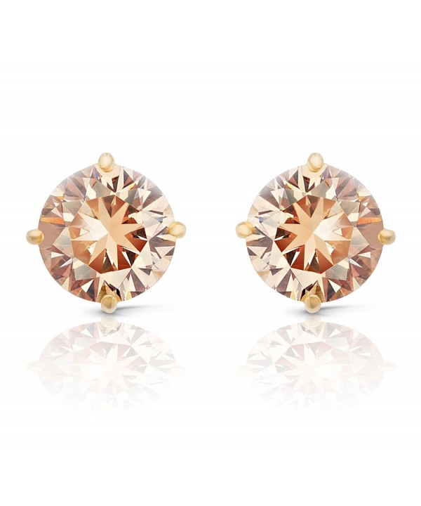 JanKuo Jewelry Champagne Zirconia Earrings