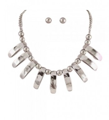 Silver Statement Necklace Earring Jewelry