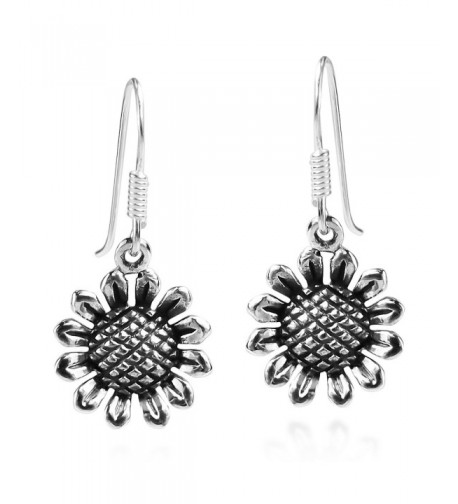 Charming Sunflower Sterling Silver Earrings