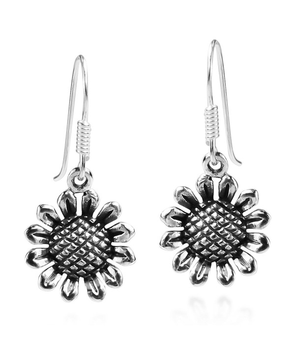 Charming Sunflower Sterling Silver Earrings