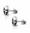 Stainless Punisher Circle Button Earrings