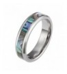 Tungsten Abalone Couple Wedding Beveled