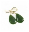 Filled Nephrite Earrings Teardrop Smooth