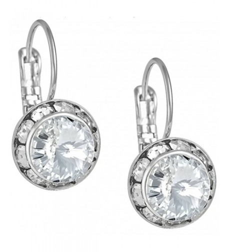 Austrian Crystal Silver Framed Earrings