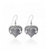Heart Earrings French Crystal Rhinestones