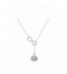 Silvertone Medium Flower Infinity Necklace