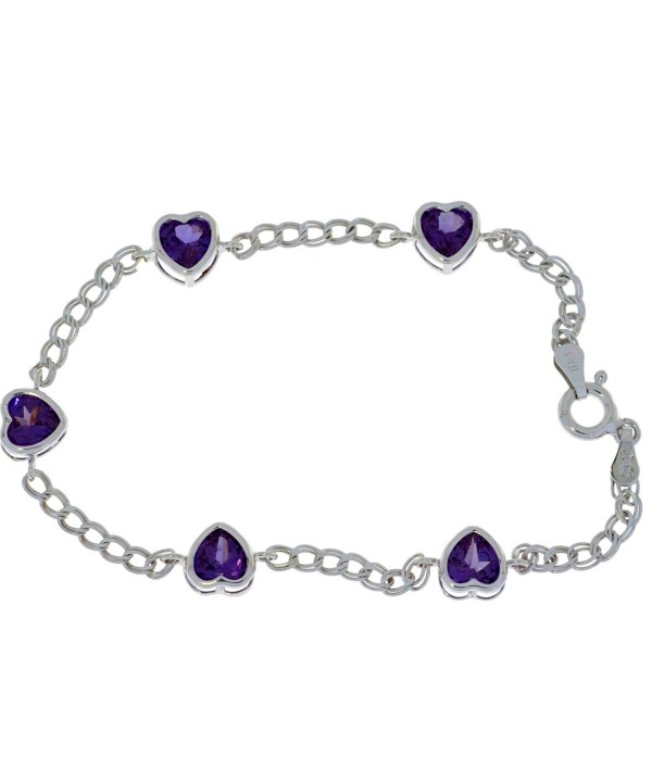 Created Alexandrite Bracelet Sterling Rhodium