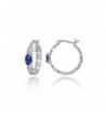 Sterling Silver Created Sapphire Earrings