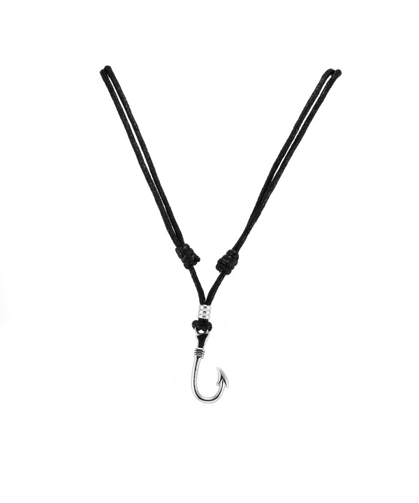 Fish Pendant Adjustable Black Necklace