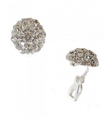 Silver Crystal Circle Clip Earring