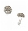 Silver Crystal Circle Clip Earring