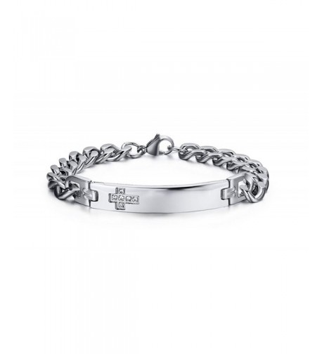 Womens Stainless Zirconia Bracelet Engraving