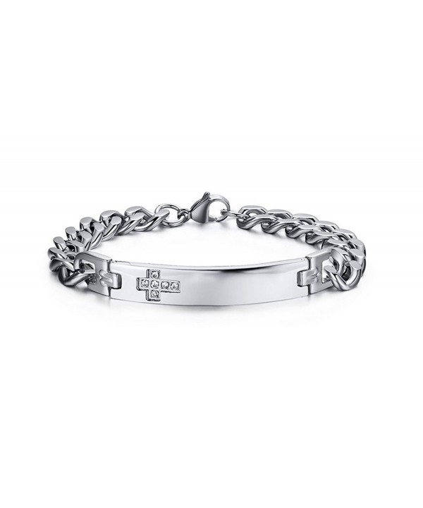 Womens Stainless Zirconia Bracelet Engraving