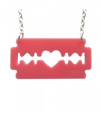 Razorblade Necklace Bubblegum Laser Acrylic