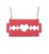 Razorblade Necklace Bubblegum Laser Acrylic