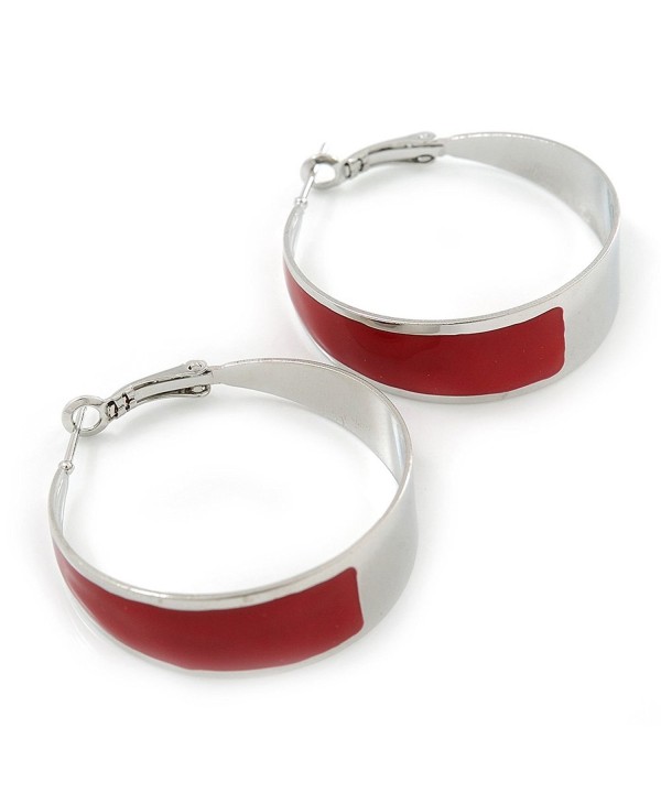 Medium Enamel Earrings Rhodium Plating