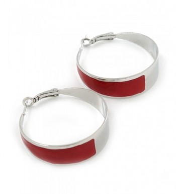 Medium Enamel Earrings Rhodium Plating