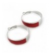 Medium Enamel Earrings Rhodium Plating