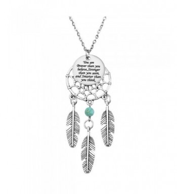 MJARTORIA Dangling Filigree Dreamcatcher Necklace