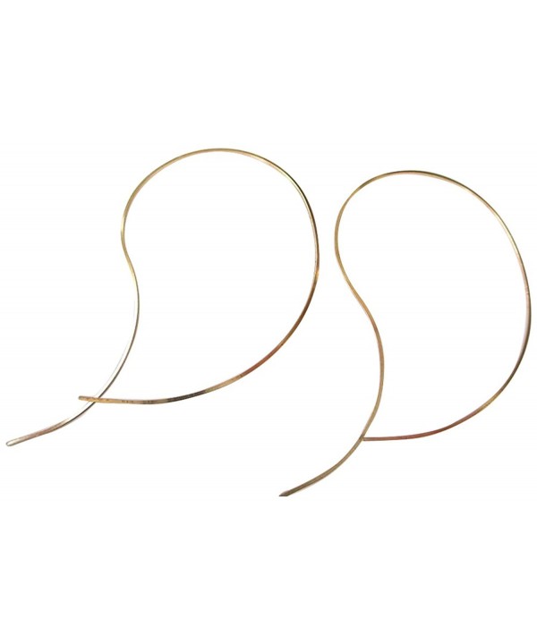 Filled Curve Swirl Threader Earrings