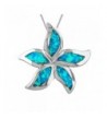 Sterling Silver Synthetic Starfish Plumeria