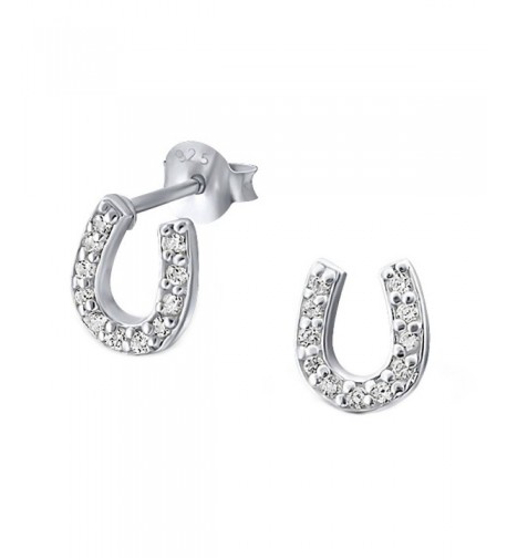 Sterling Silver Horseshoe Earrings E18403