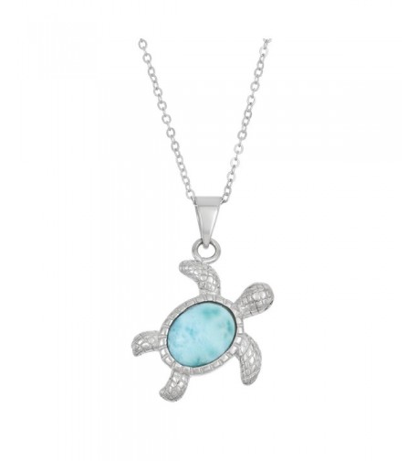 Sterling Silver Natural Larimar Pendant