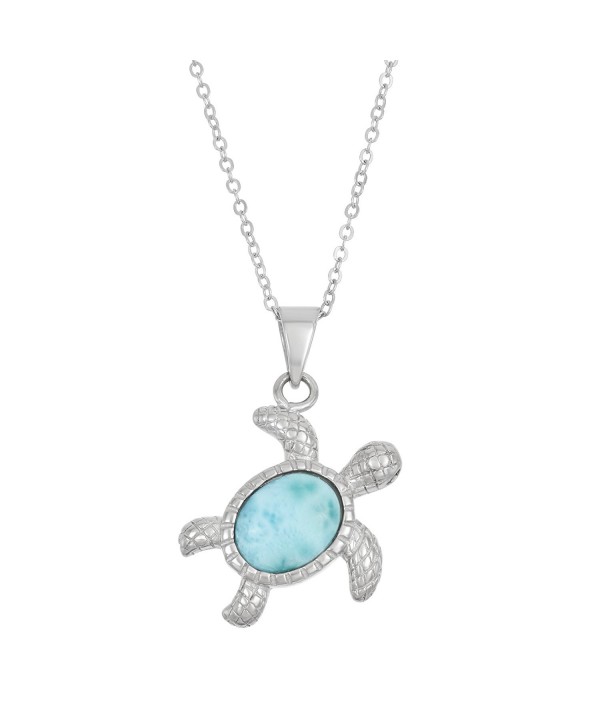 Sterling Silver Natural Larimar Pendant