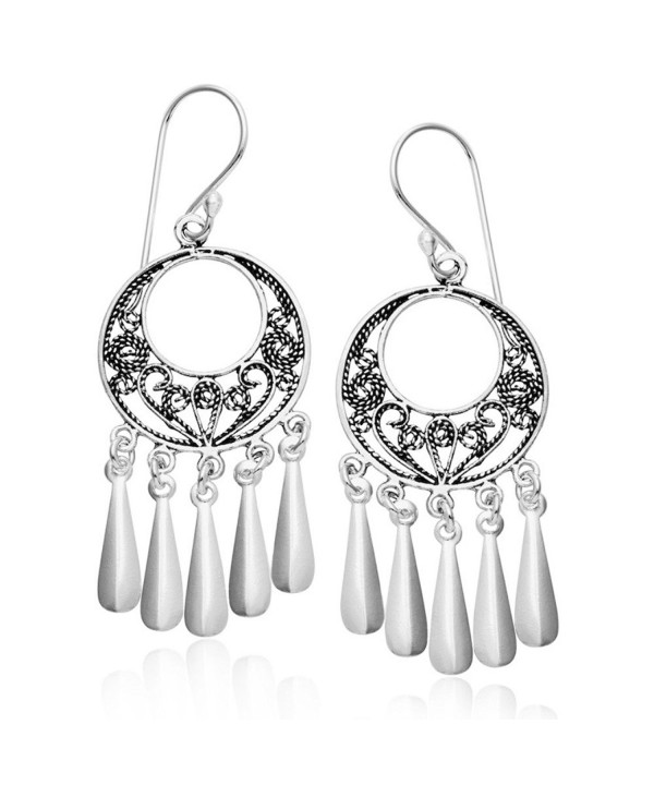 Sterling Silver Filigree Chandelier Earrings