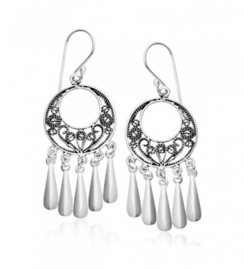 Sterling Silver Filigree Chandelier Earrings