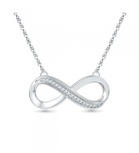 Sterling Silver Diamond Infinity Necklace