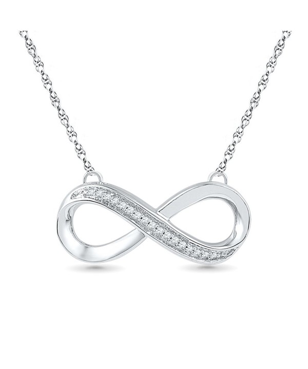 Sterling Silver Diamond Infinity Necklace