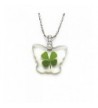 Stainless Clover Butterfly Pendant Necklace