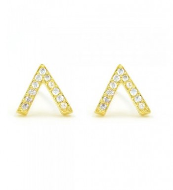 Minialist Micropave Earrings Plated Yellow