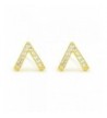 Minialist Micropave Earrings Plated Yellow