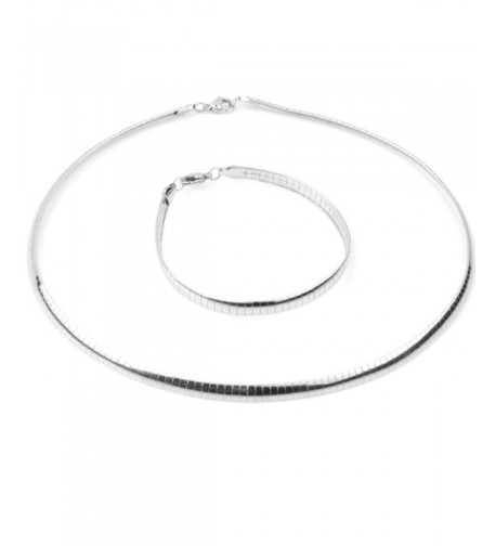 Silver Stainless Steel Necklace Bracelet