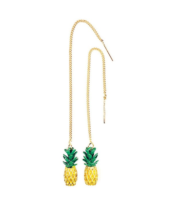 Plated Tassel Pinapple Dangle Earrings