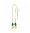 Plated Tassel Pinapple Dangle Earrings