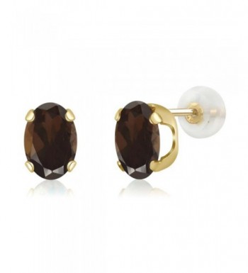 7x5mm Brown Quartz Yellow Earrings