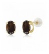 7x5mm Brown Quartz Yellow Earrings