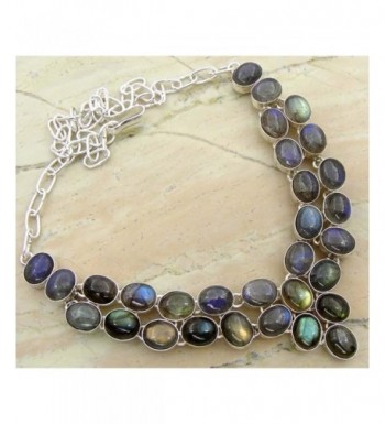 Sterling Silver Necklace Labradorite Gemstones