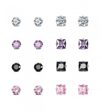 JewelrieShop Square Earrings Stainless Zirconia