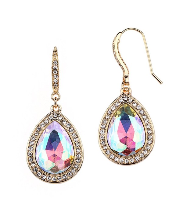 Mariell Crystal Pear Shaped Earrings Bridesmaids