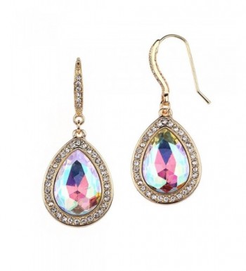 Mariell Crystal Pear Shaped Earrings Bridesmaids