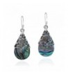 Floral Teardrop Abalone Sterling Earrings