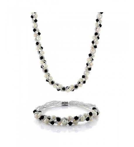 Cultured Freshwater Crystal Necklace Bracelet